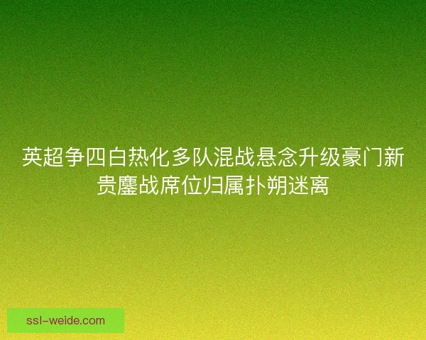 英超争四白热化多队混战悬念升级豪门新贵鏖战席位归属扑朔迷离