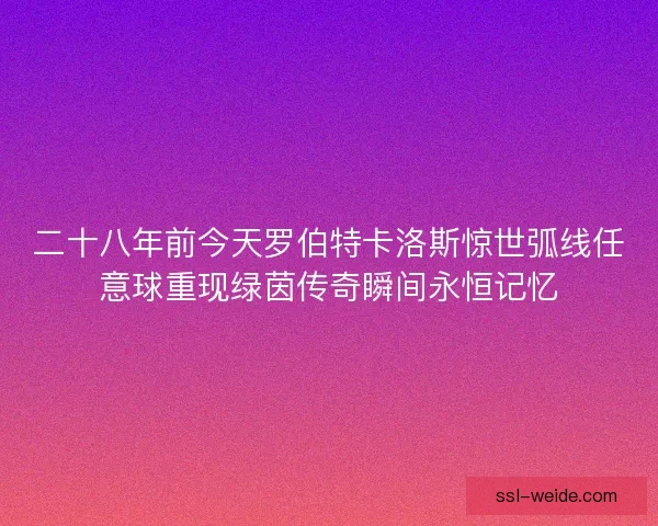 二十八年前今天罗伯特卡洛斯惊世弧线任意球重现绿茵传奇瞬间永恒记忆